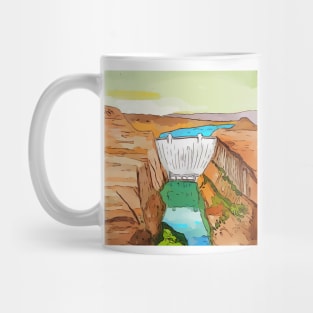 Hoover Dam on the Colorado River, on the Nevada-Arizona border Mug